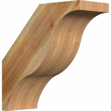 4"W x 10"D x 10"H Funston Rough Sawn Brace, Western Red Cedar
