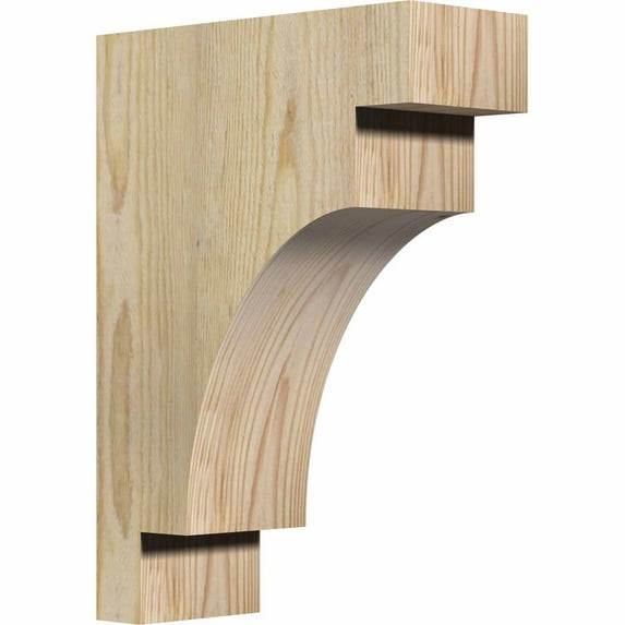 4"W x 10"D x 14"H Mediterranean Rough Sawn Corbel, Douglas Fir