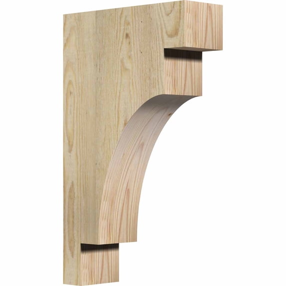 4"W x 12"D x 20"H Mediterranean Rough Sawn Corbel, Douglas Fir