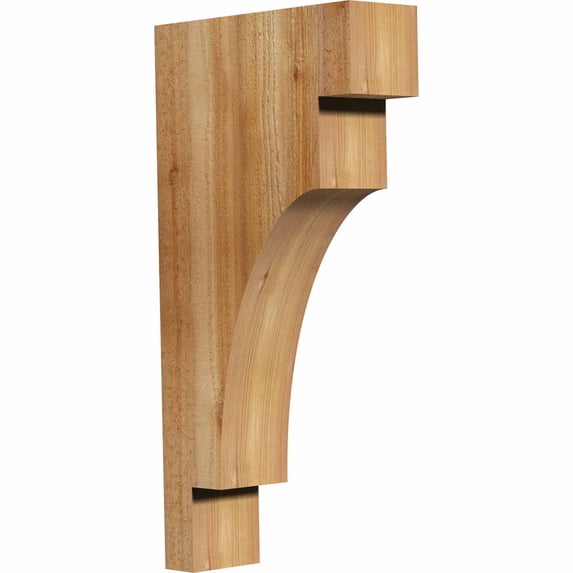 4"W x 12"D x 24"H Mediterranean Rough Sawn Corbel, Western Red Cedar