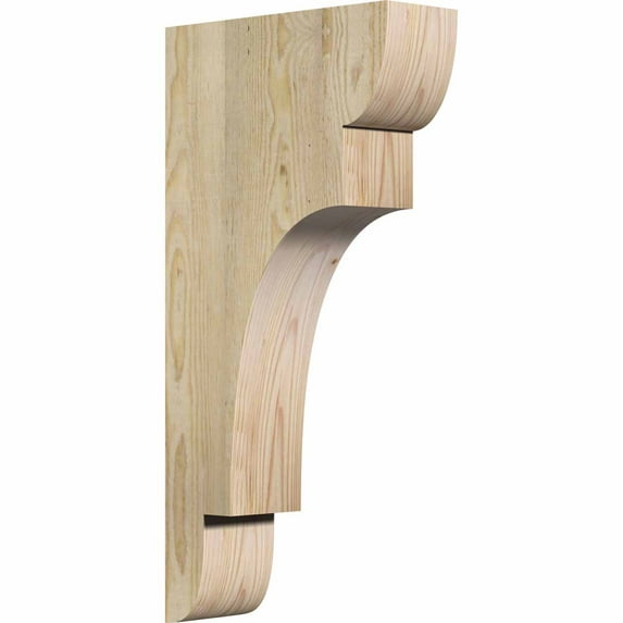 4"W x 12"D x 24"H New Brighton Rough Sawn Corbel, Douglas Fir