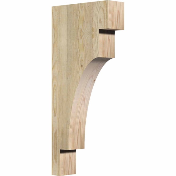 4"W x 12"D x 28"H Mediterranean Rough Sawn Corbel, Douglas Fir