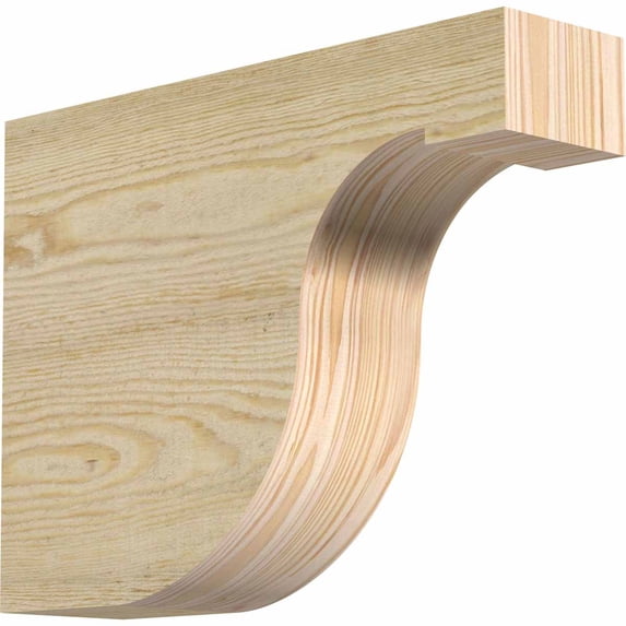4"W x 12"H x 16"L Del Monte Rough Sawn Rafter Tail, Douglas Fir