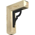 thumbnail image 1 of 4"W x 15 1/2"D x 18"H Bradford Craftsman Ironcrest Rough Sawn Bracket, Douglas Fir (1 1/2"W x 7 1/2"D x 10"H Iron Bracket), 1 of 5