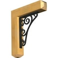 thumbnail image 1 of 4"W x 20"D x 23"H Tristan Craftsman Ironcrest Rough Sawn Bracket, Western Red Cedar (1 1/2"W x 12"D x 15"H Iron Bracket), 1 of 5