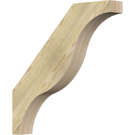 4"W x 28"D x 28"H Funston Rough Sawn Knee Brace, Douglas Fir