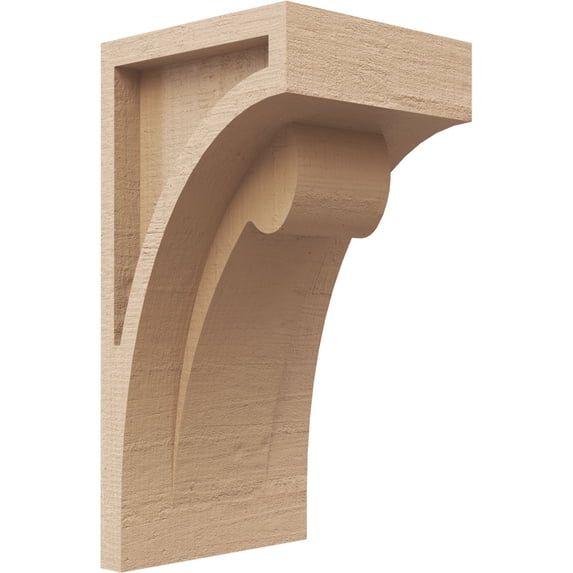 4"W x 4"D x 8"H Wide Viola Rough Cedar Woodgrain TimberThane Corbel, Primed Tan