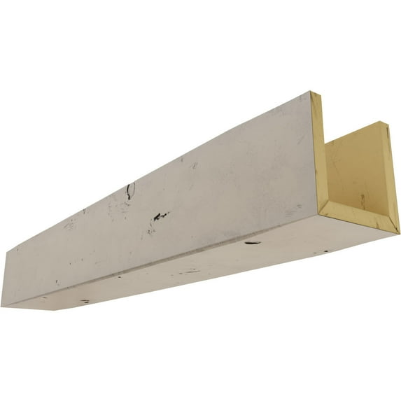 4"W x 4"H x 14'L 3-Sided (U-beam) Knotty Pine Endurathane Faux Wood Ceiling Beam, Burnished Pine