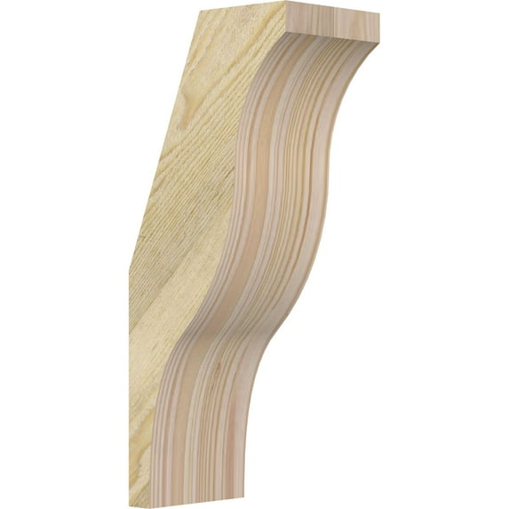 4"W x 6"D x 14"H Funston Rough Sawn Knee Brace, Douglas Fir