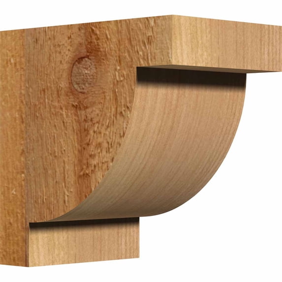 4"W x 6"D x 6"H Alpine Rough Sawn Corbel, Western Red Cedar