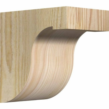 4"W x 6"D x 6"H Del Monte Rough Sawn Corbel, Douglas Fir