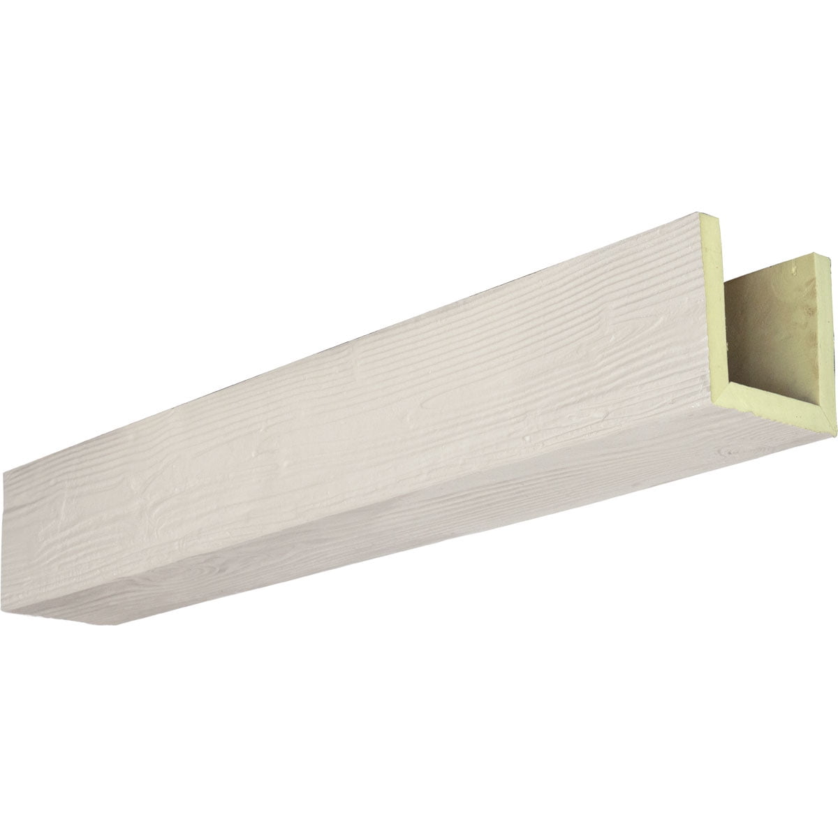 4"W x 6"H x 14'L 3-Sided (U-beam) Sandblasted Endurathane Faux Wood Ceiling Beam, Premium Mahogany