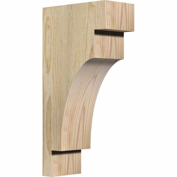 4"W x 8"D x 16"H Mediterranean Rough Sawn Corbel, Douglas Fir