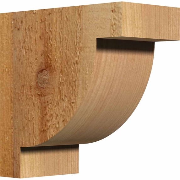 4"W x 8"D x 8"H Alpine Rough Sawn Corbel, Western Red Cedar