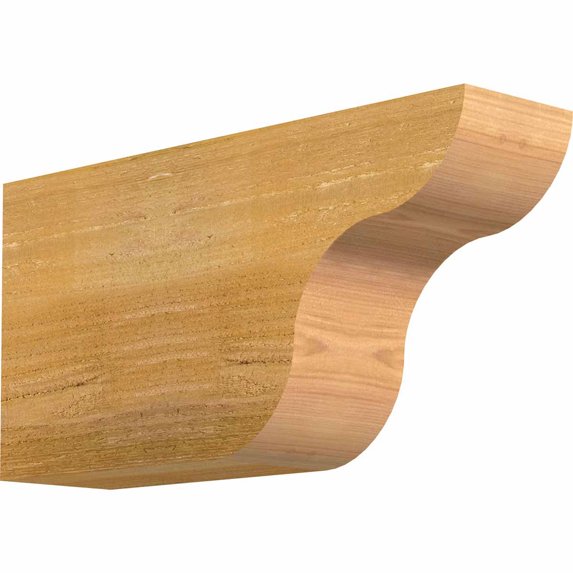 4"W x 8"H x 16"L Carmel Rough Sawn Rafter Tail, Western Red Cedar