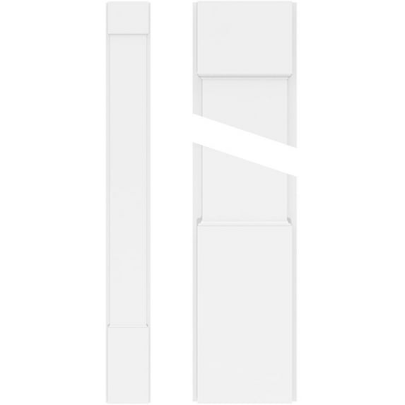 4"W x 82"H x 2"P Plain PVC Pilaster w/Standard Capital & Base (Pair)