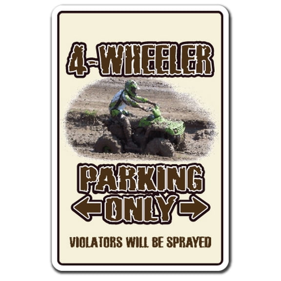 4-WHEELER Decal atv four wheeling 4x4 quad dirt 4-wheel | Indoor/Outdoor | 12" Tall