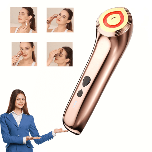 4 Wavelength Photon Face Massage Instrument, Wireless Rechargeable Hot Cold Therapy Device for Serum Infusion, Lifting and Fine Line Eye Smoothing