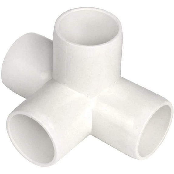 4 Way 1-Inch Tee PVC Fitting Build Heavy Duty Greenhouse Frame Furniture Connectors (Pack of 4)