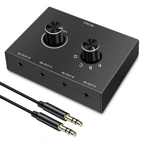 4 Way 3.5mm Jack Audio Switcher Stereo Bi-Directional Switch Splitter Box in 1 Out Headphone Amplifier
