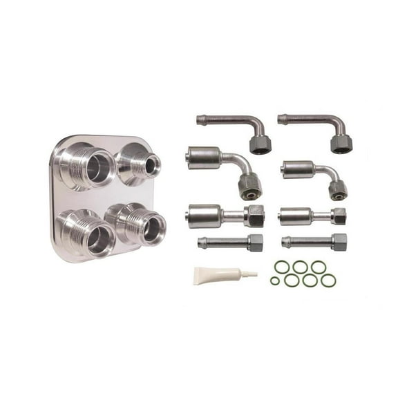 4-Way Bulkhead Plate and Fitting Kit for Heat and A/C, Square