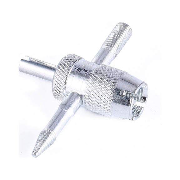 4-Way Car Bike Truck Tire Valve Stem Core Remover Tool Core Installer and Damaged Thread Re-threader Repair Kit (5.00 x 4.00 x 1.00 Inches / 12.7 x 10.2 x 2.5 cm)