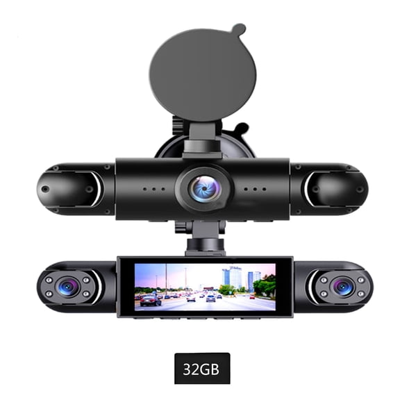 4 Way Car DVR With 32/64GB Card Wide Angles Coverage Night View Recording And Impacts Detection For Taxis Trucks