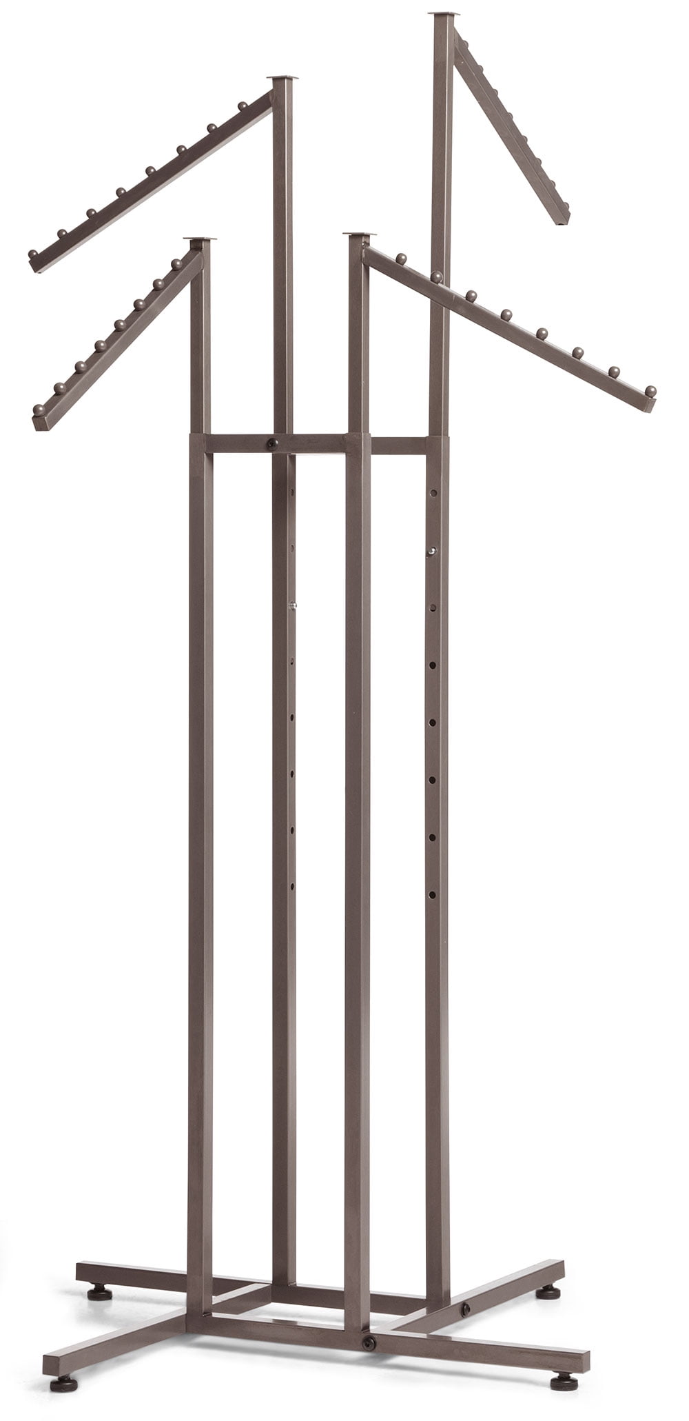 SSWBasics 4-Way Clothes Rack with Slant Arms - Raw Steel Clothing Rack ...