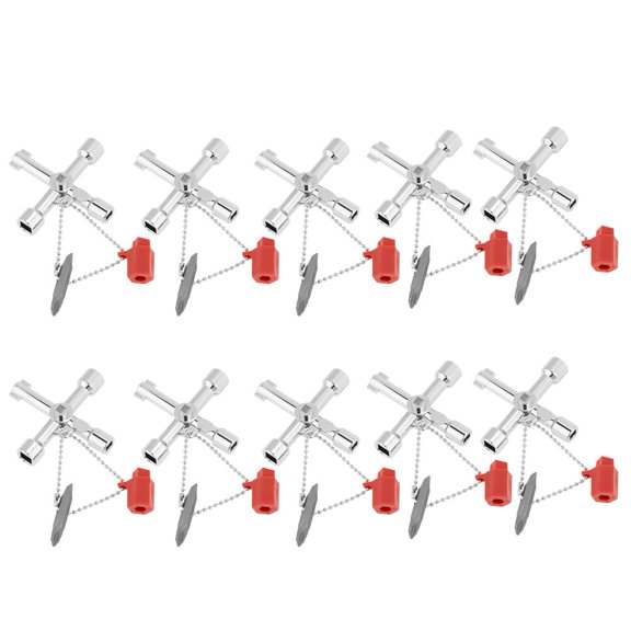 4 Way Cross Key Set 10PCS Zinc Alloy Multi-Function Tool