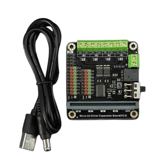 4-Way DC Motor Motor Driver Expansion Board 2-Way Stepper 8-Way Servo 9 GPIO HR8833 for IIC Control DC3.5-5.5V with LED Indicator Motor Driver Expansion Board