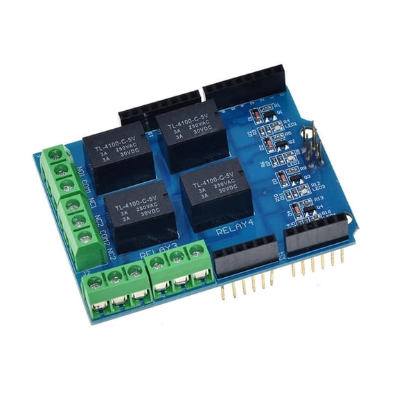 4 Way DC5V Relays Control Board With Optocoupler Protections And Status Lights