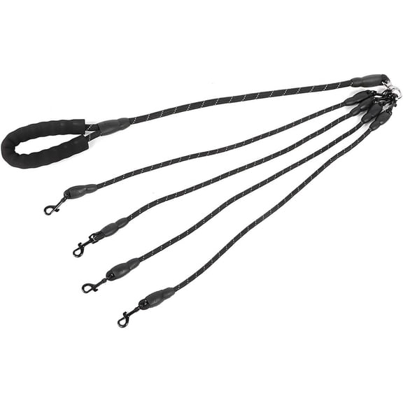 4 Way Dog Leash, 1.5m Nylon, 360 Swivel, for Small to Large Pets