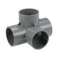 thumbnail image 1 of 4-Way Elbow Pipe Fitting,Furniture Grade,1-1/2-inch Size Tee Corner Fittings Gray 2Pcs, 1 of 3