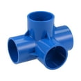 thumbnail image 1 of 4-Way Elbow Pipe Fitting,Furniture Grade,1-1/4-inch Size Tee Corner Fittings Blue 2Pcs, 1 of 3