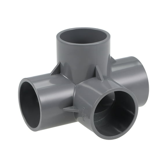 4-Way Elbow Pipe Fitting,Furniture Grade,1-1/4-inch Size Tee Corner Fittings Gray