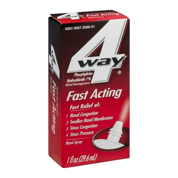 4 Way Fast Acting Nasal Spray - 1 oz, Pack of 2