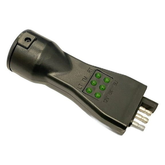 4 Way Flat & 7 Way Round RV Trailer Wiring Tester Light Brake Tail Turn Signal