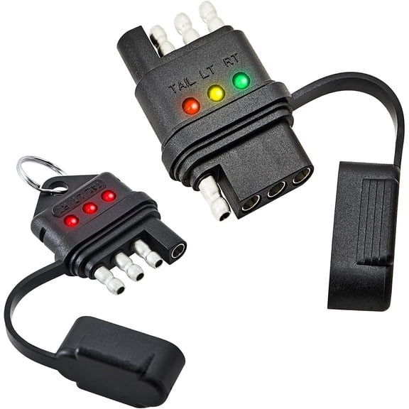 4 Way Flat Trailer Circuit Tester + Double End Design 4 Pin Trailer Light Tester