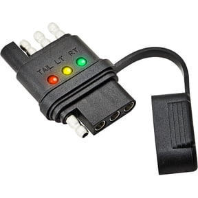 4-Way Flat Trailer Wiring Tester 4 Pin Male and Female with Bright Indicators, Double End Design Light for Turn Signal Tail Lights Trouble Shooter