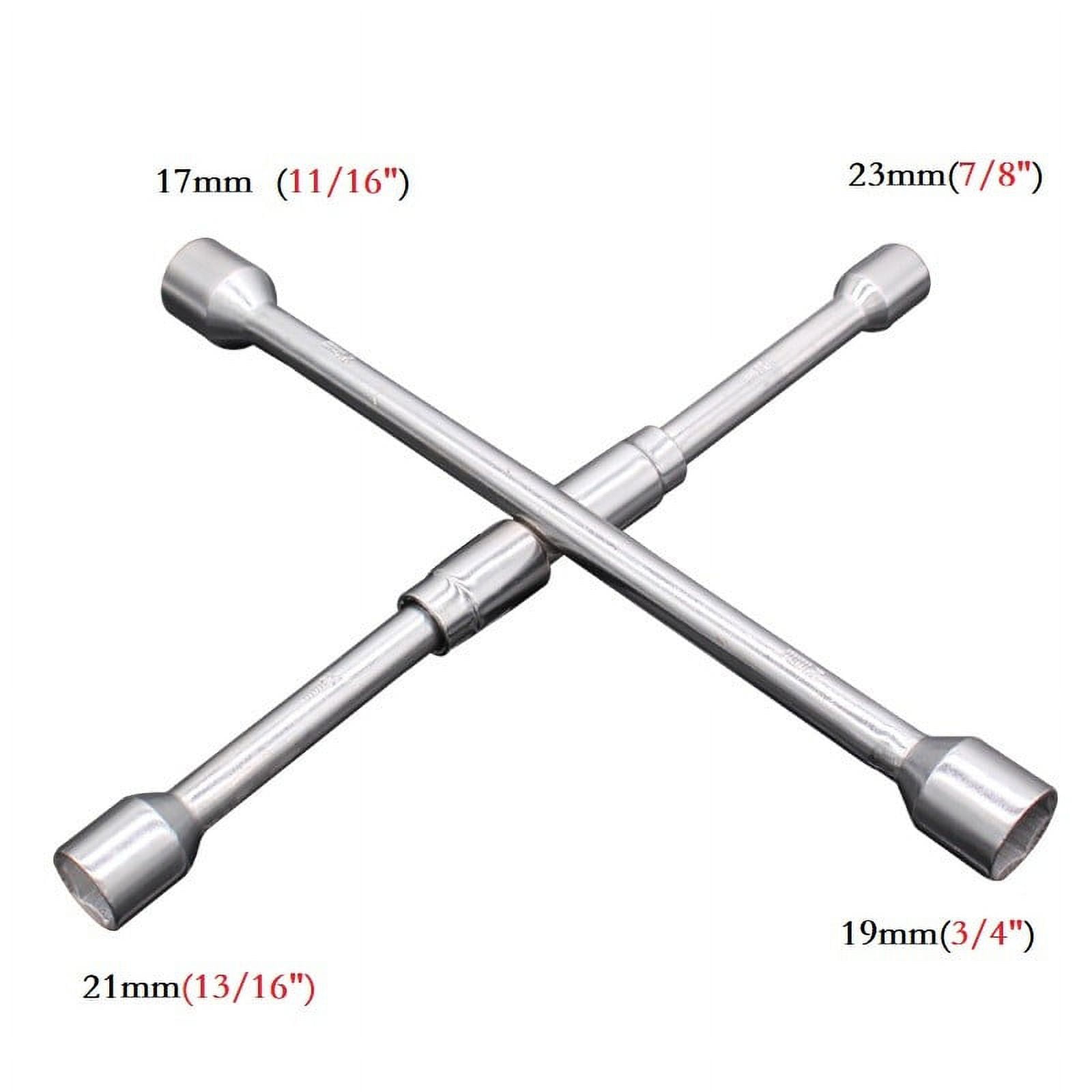 4 Way Folding Lug Nut Wrench Collapsible Cross Tire Sliding Wheel