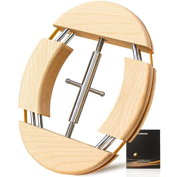 4 Way Hat Stretcher for Fitted Hats, Cowboy Hat Stretcher for Men Fits All Caps - Beech Wood, Heavy Duty of Hats Extender, Widener Shaper Large Size Hat Jack w. Sliding Wrench