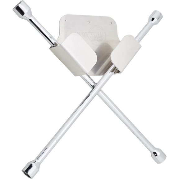 Speedway Motors Aluminum 4-Way Lug Nut Wrench Holder Bracket, Wall or Toolbox Mount Storage for Universal Lug Wrench Designs, Laser-Cut .125-Inch Aluminum with Three Mounting Holes