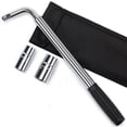 thumbnail image 1 of 4 Way Lug Wrench, Foldable Cross Tire Iron Lug Nut Wrench, Multi Size Chrome Plated Carbon Steel, 1 of 8