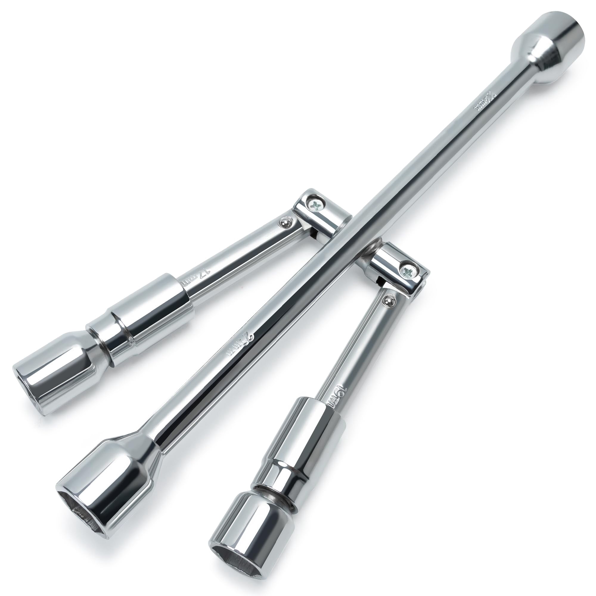 4 Way Lug Wrench, Foldable Cross Tire Iron Lug Nut Wrench, Multi Size ...