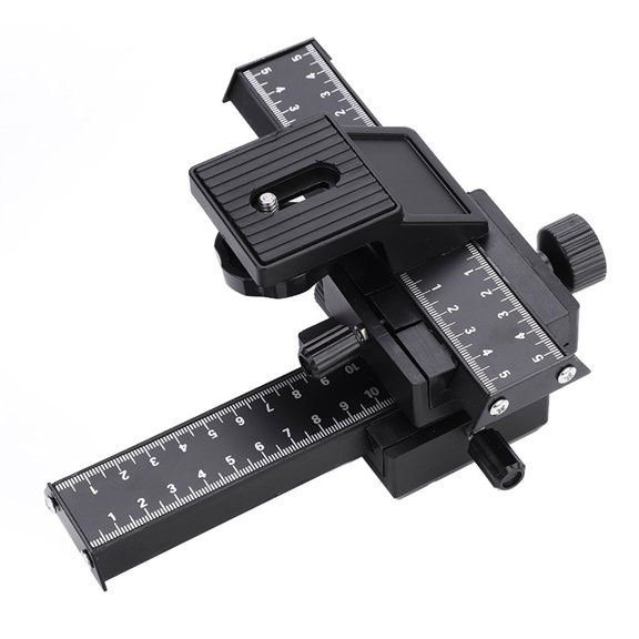 4 Way Macro Focusing Rail Slider, Close Up Shooting 1/4 Inch Screw
