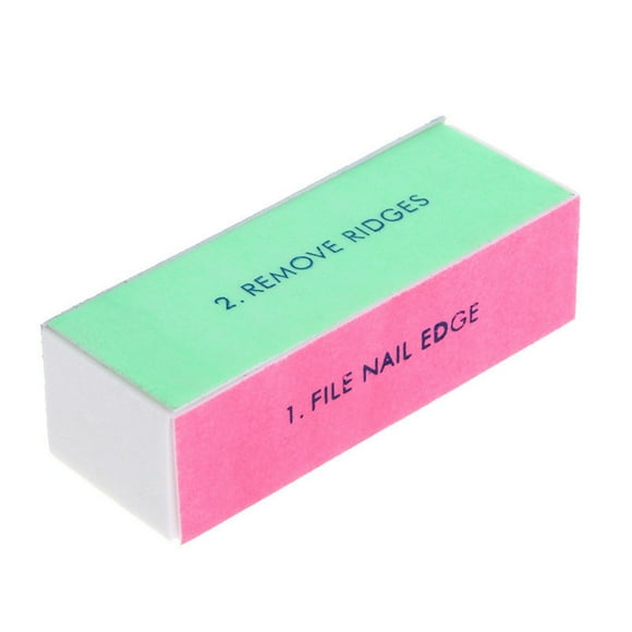 4-Way Nail Buffer Block - 4-Sided Nail File & Polisher for Smooth, Shiny Nails - Manicure Tool for Natural, Acrylic & Gel Nails - 3.54" x 1.38" Sand Sponge Buffer - Salon Quality At-Home Care