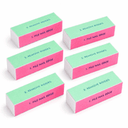 4 Way Nail Buffer Block 6 Pcs,Nail Shine Buffers Blocks Files for Natural and Acrylic Nails Smoother Buffing Block Polisher Fingernail File Buffer 120/240/600/3000 Grit for Buffing Shinning