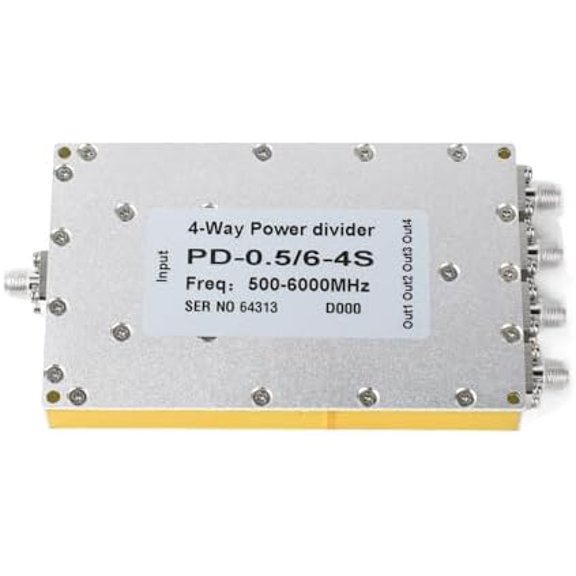 4 Way SMA Power Divider Small Insertion Loss High Gain SMA Power Splitter Compact and Lightweight for CDMA LTE WIFI2.4 WIFI5.8 L Band 500 6000MHz GPS BD GLONASS Testing$$Tools & Hardware Other