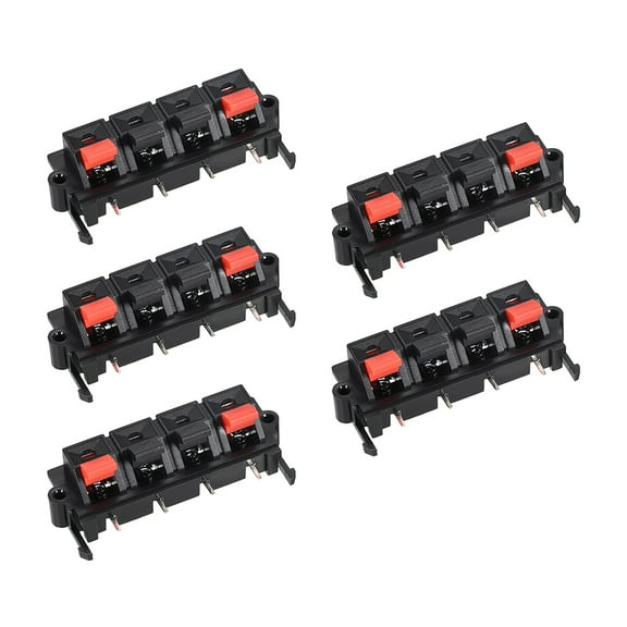 4 Way Spring Speaker Terminal Clip Push Release Connector Terminals Strip Block WP4-19 5Pcs