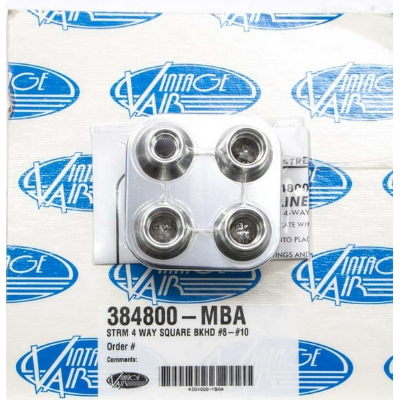 4 Way Square Bulkhead #8 and #10 O-Ring